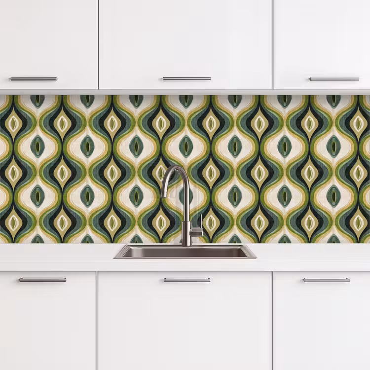 Keuken achterwand - Abstract - Ritmisch - Groen — 4