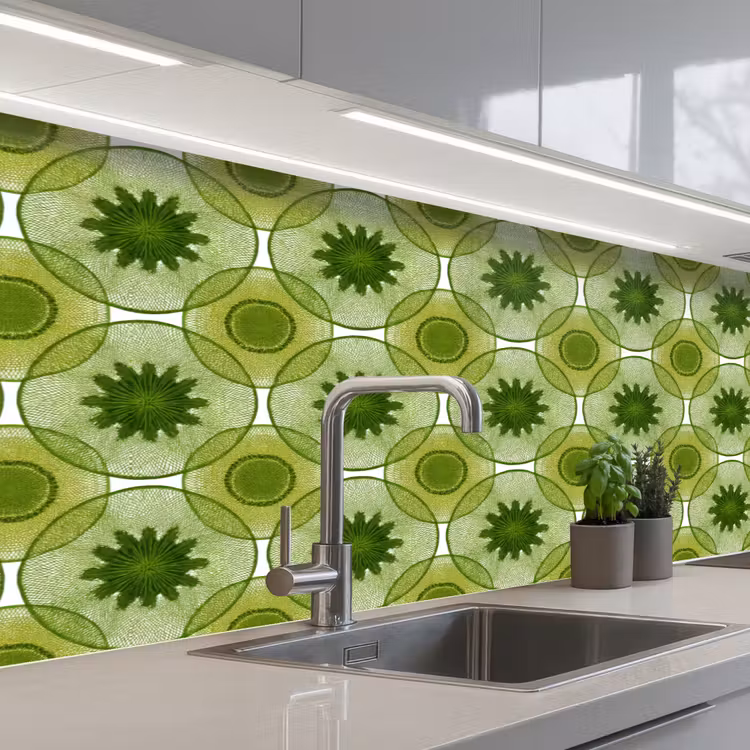 Keuken achterwand - Cirkels - Patroon - Groen — 2