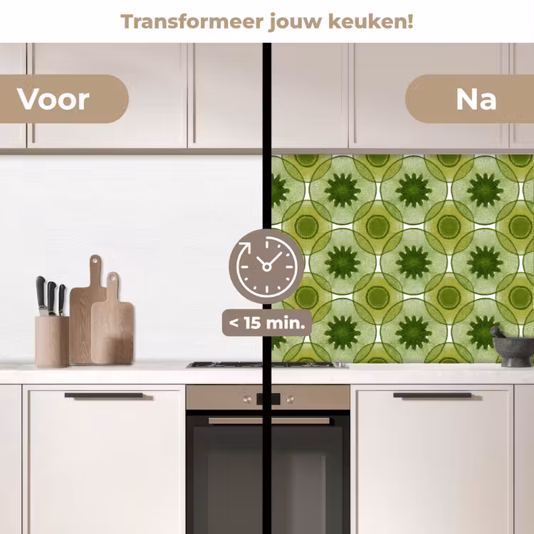 Keuken achterwand - Cirkels - Patroon - Groen — 3