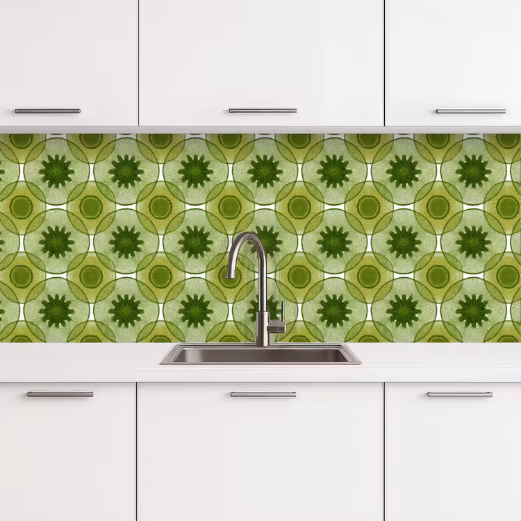 Keuken achterwand - Cirkels - Patroon - Groen — 4