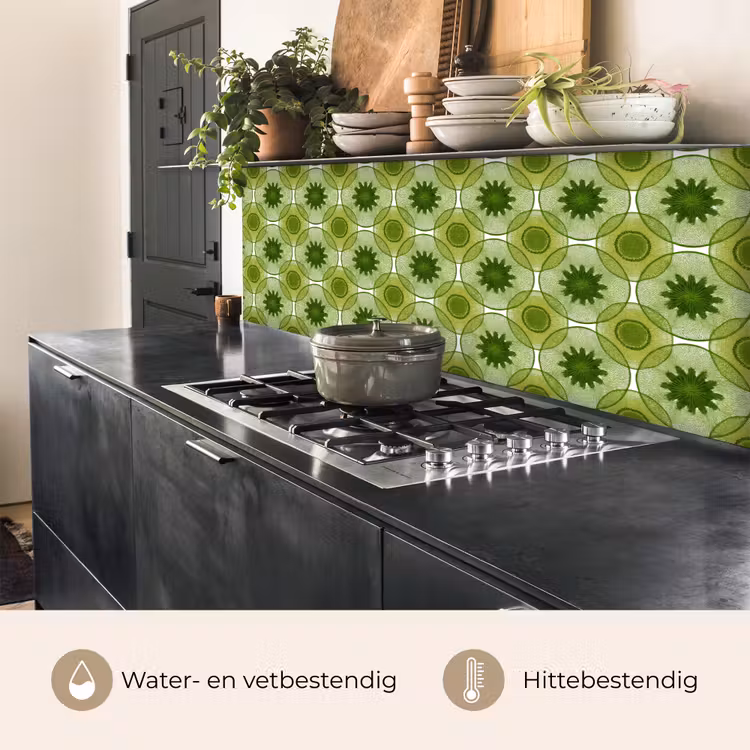 Keuken achterwand - Cirkels - Patroon - Groen — 5