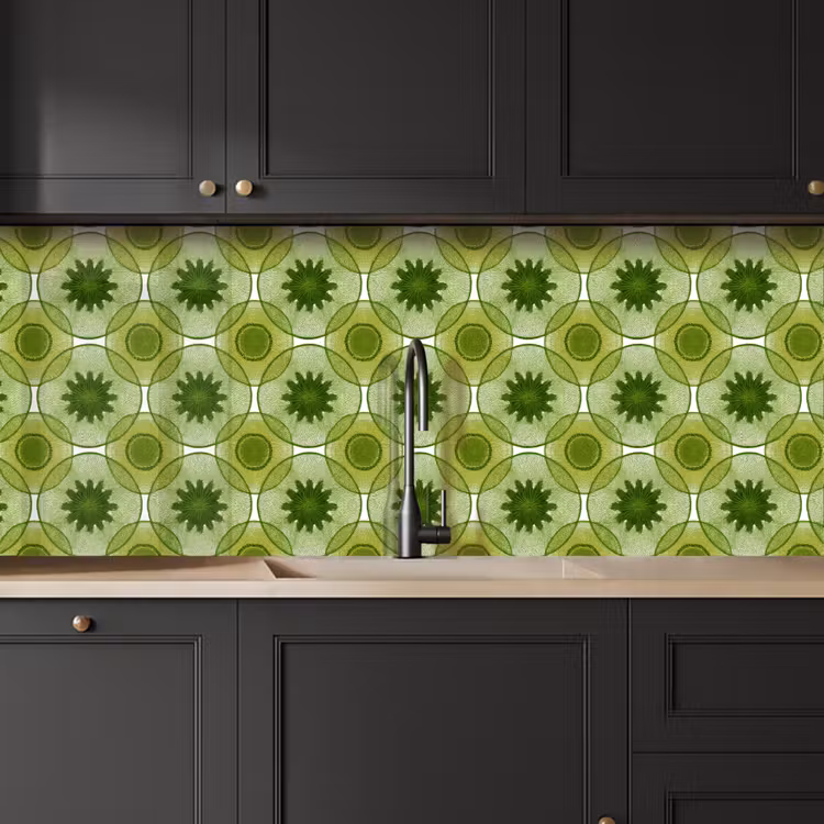 Keuken achterwand - Cirkels - Patroon - Groen — 6