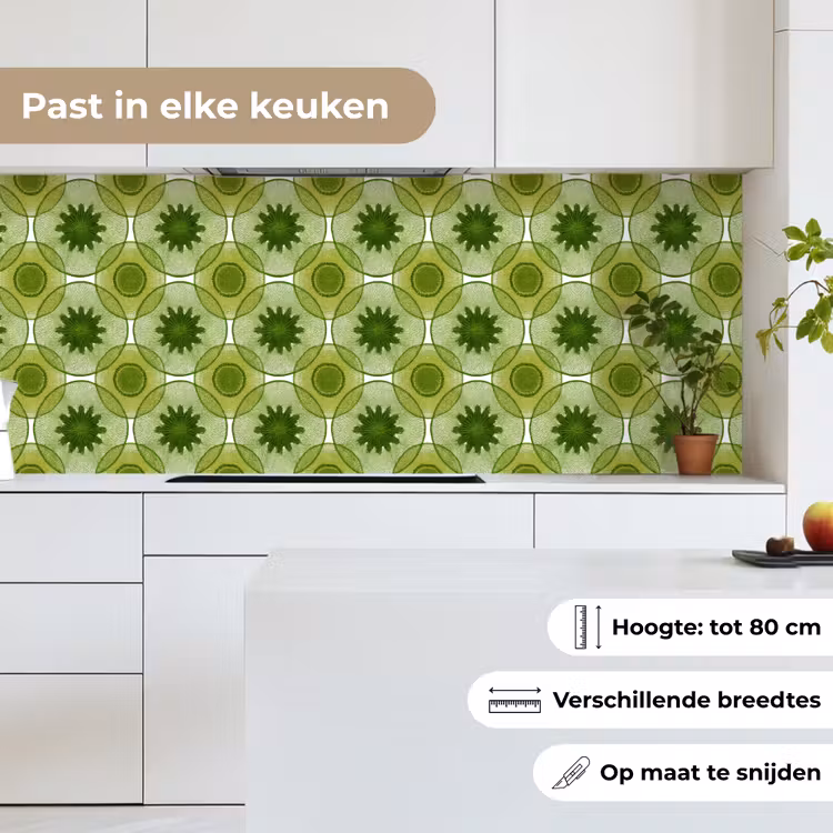 Keuken achterwand - Cirkels - Patroon - Groen — 7