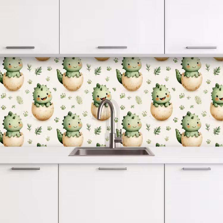 Keuken achterwand - Dino - Eieren - Groen — 4
