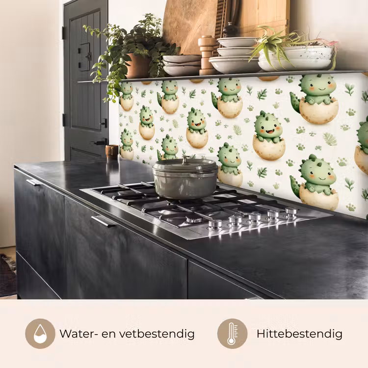 Keuken achterwand - Dino - Eieren - Groen — 5