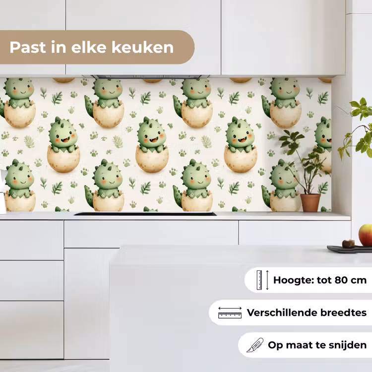 Keuken achterwand - Dino - Eieren - Groen — 7