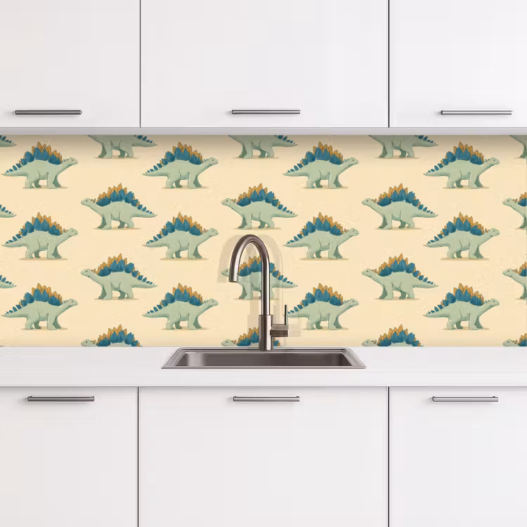 Keuken achterwand - Dino - Patroon - Groen — 4