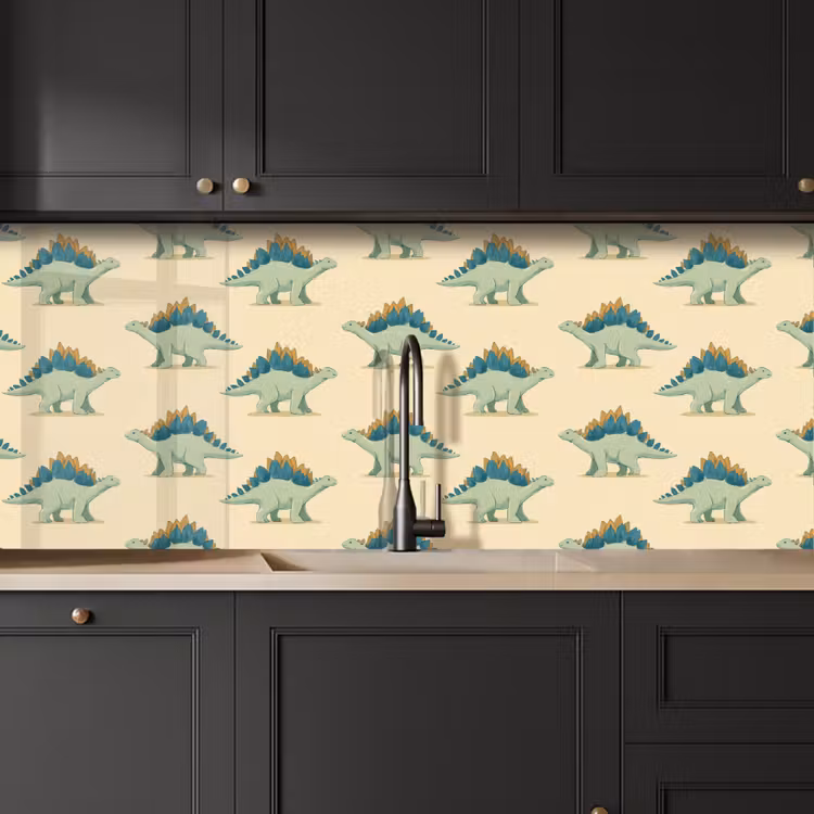 Keuken achterwand - Dino - Patroon - Groen — 6