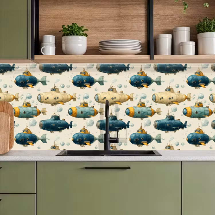 Keuken achterwand - Duikboot - Fantasie - Kleurrijk — 8