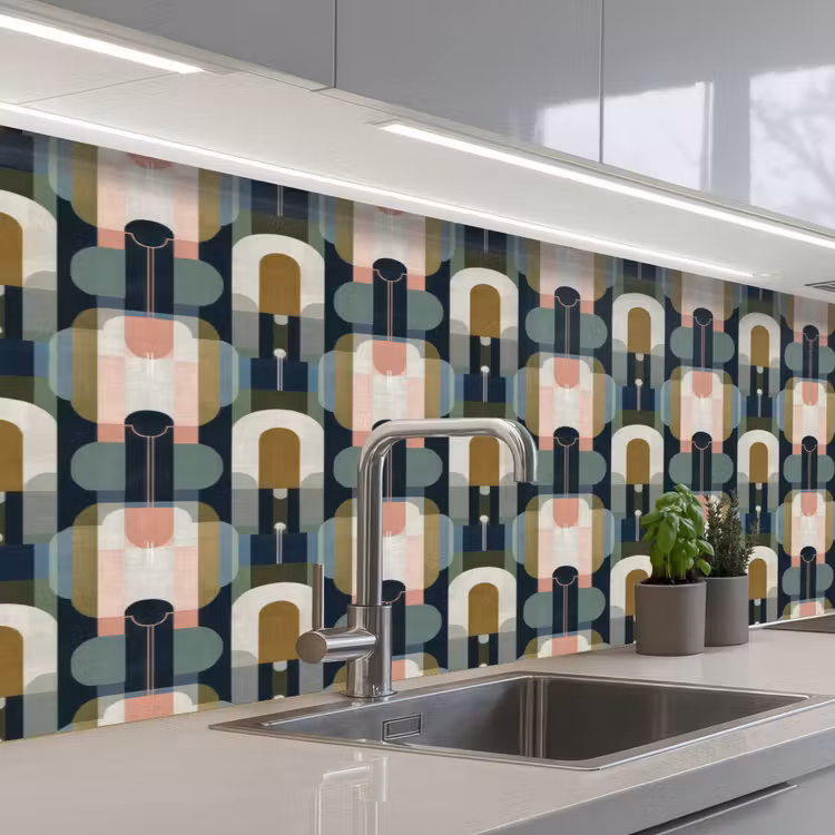 Keuken achterwand - Geografisch - Modern - Kleurrijk — 2