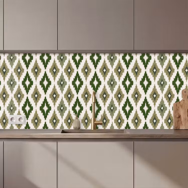 Keuken achterwand - Geografisch - Ruitmotief - Groen — 1