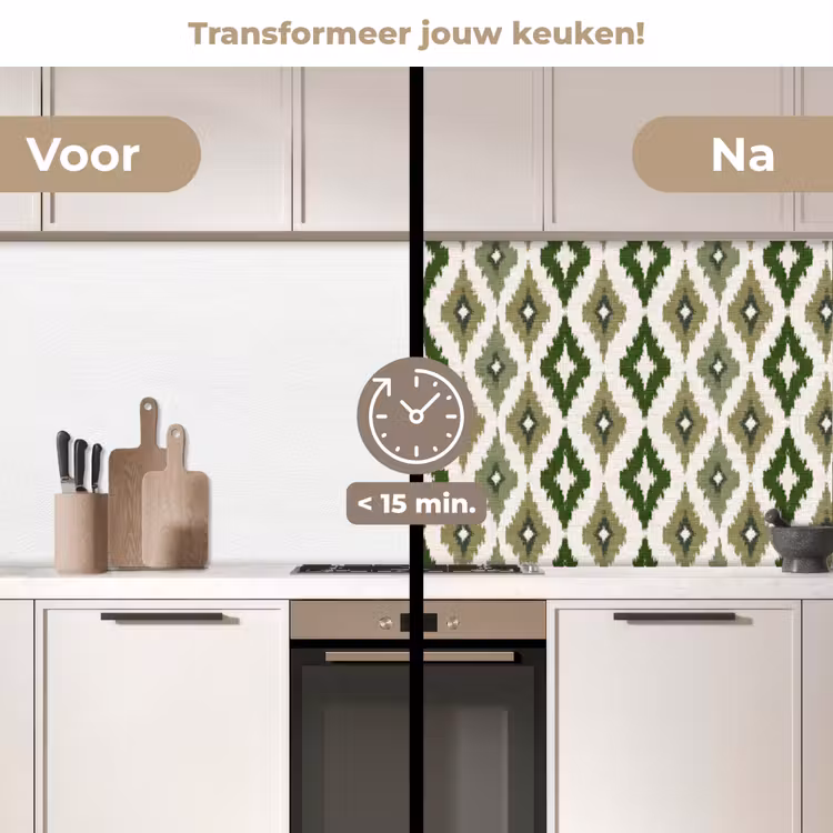 Keuken achterwand - Geografisch - Ruitmotief - Groen — 3