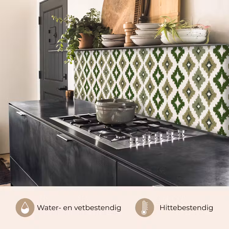 Keuken achterwand - Geografisch - Ruitmotief - Groen — 5