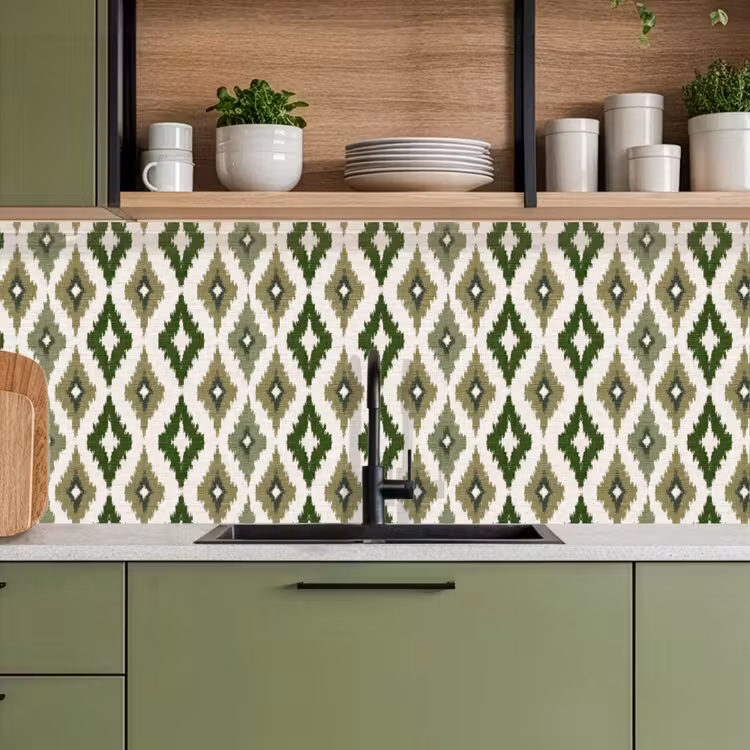 Keuken achterwand - Geografisch - Ruitmotief - Groen — 8