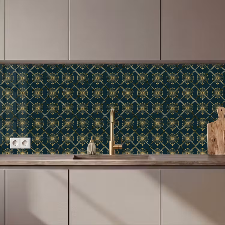 Keuken achterwand - Geometrisch - Elegant - Groen — 1