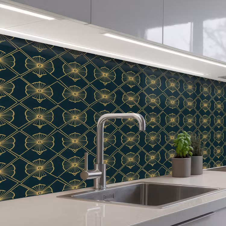 Keuken achterwand - Geometrisch - Elegant - Groen — 2