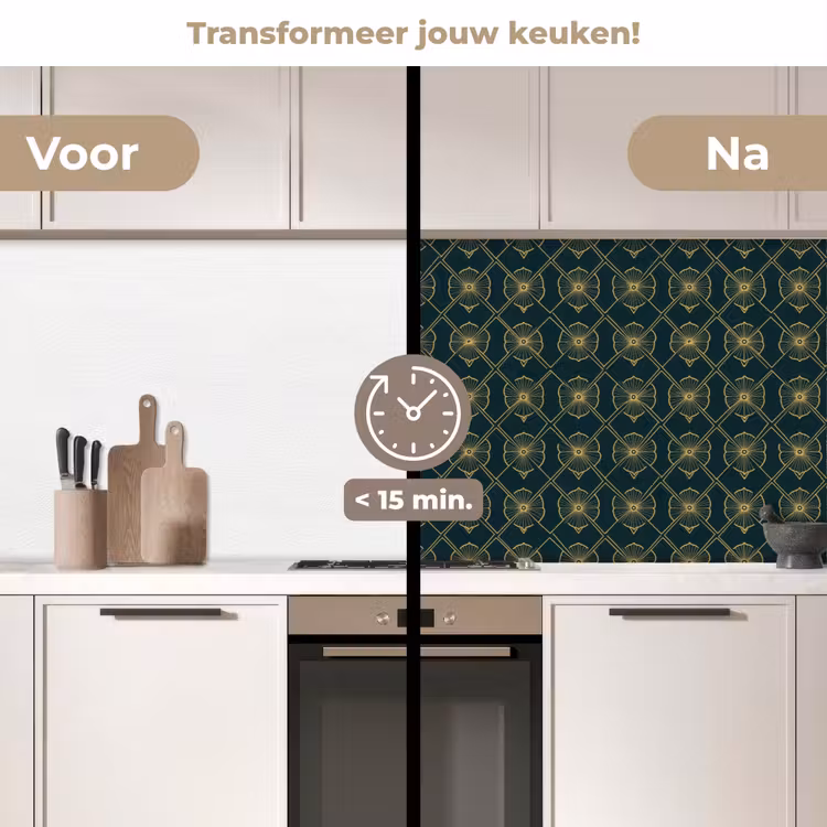 Keuken achterwand - Geometrisch - Elegant - Groen — 3
