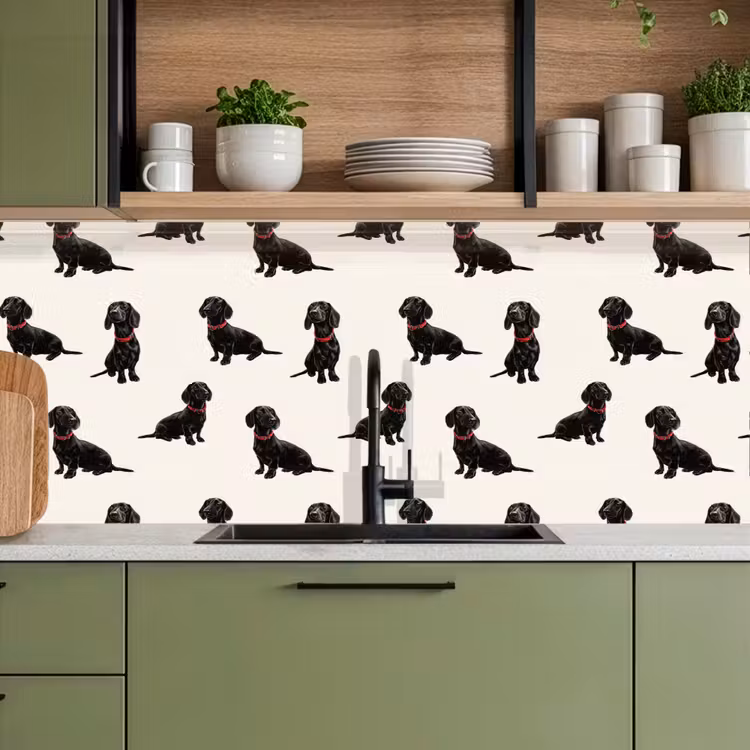 Keuken achterwand - Hond - Patroon - Zwart — 8