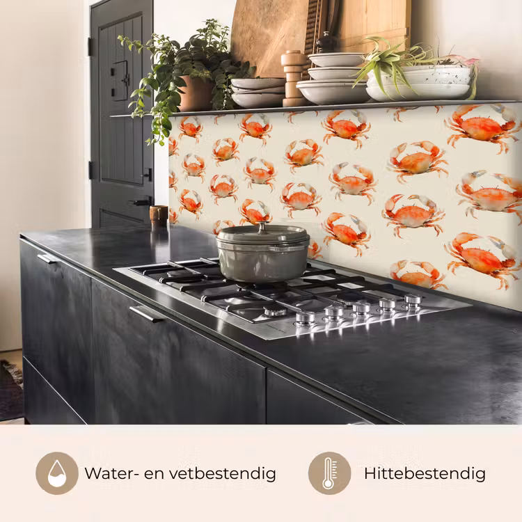 Keuken achterwand - Krabben - Patroon - Oranje — 5