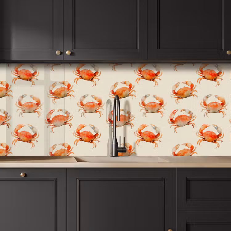 Keuken achterwand - Krabben - Patroon - Oranje — 6