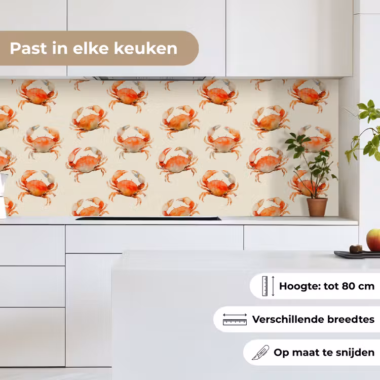 Keuken achterwand - Krabben - Patroon - Oranje — 7