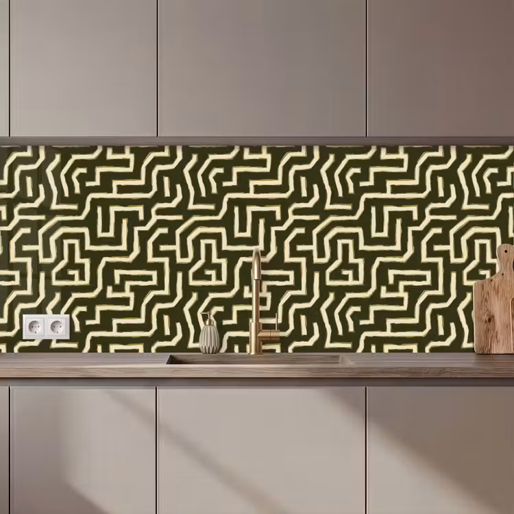 Keuken achterwand - Lijnen - Abstract - Groen — 1