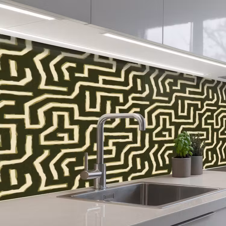 Keuken achterwand - Lijnen - Abstract - Groen — 2