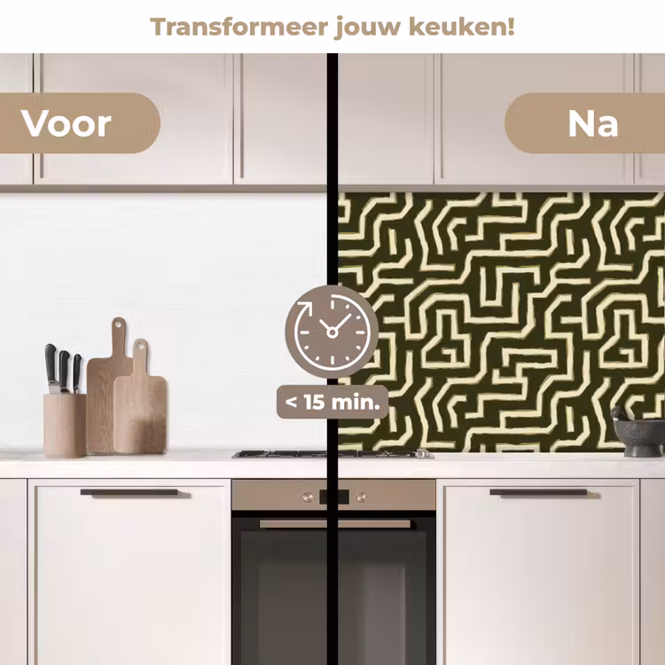 Keuken achterwand - Lijnen - Abstract - Groen — 3