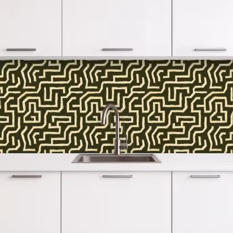 Keuken achterwand - Lijnen - Abstract - Groen — 4