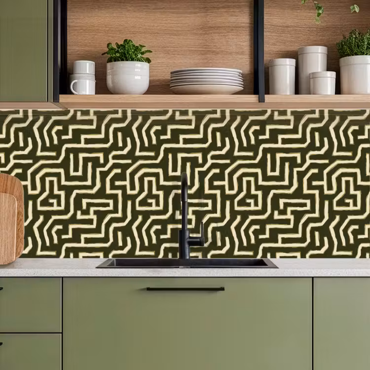 Keuken achterwand - Lijnen - Abstract - Groen — 8