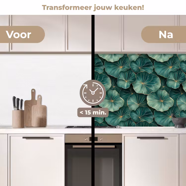 Keuken achterwand - Patroon - Bladeren - Groen — 3
