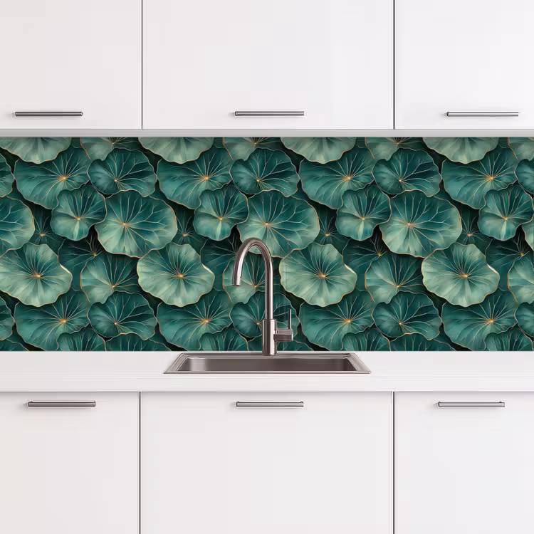 Keuken achterwand - Patroon - Bladeren - Groen — 4