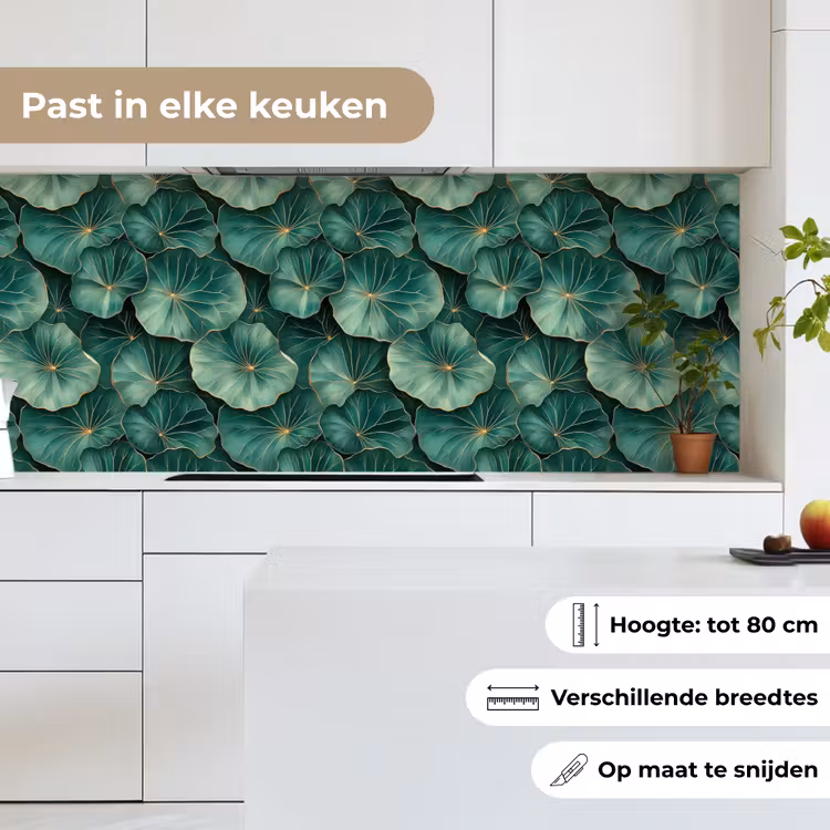 Keuken achterwand - Patroon - Bladeren - Groen — 7