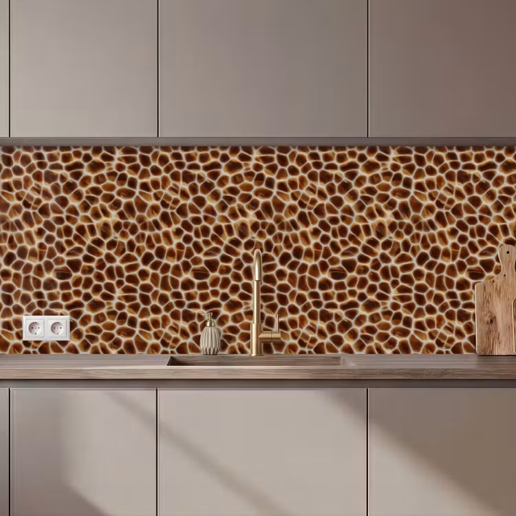 Keuken achterwand - Schildpad - Patroon - Bruin — 1
