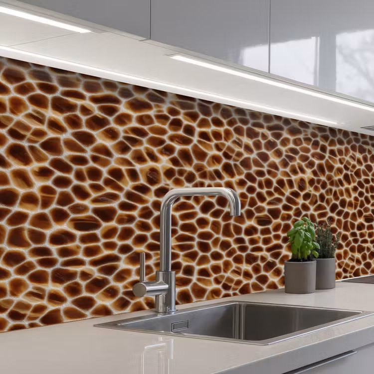 Keuken achterwand - Schildpad - Patroon - Bruin — 2