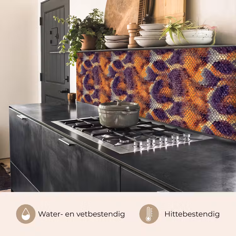 Keuken achterwand - Slang - Schubben - Kleurrijk — 5