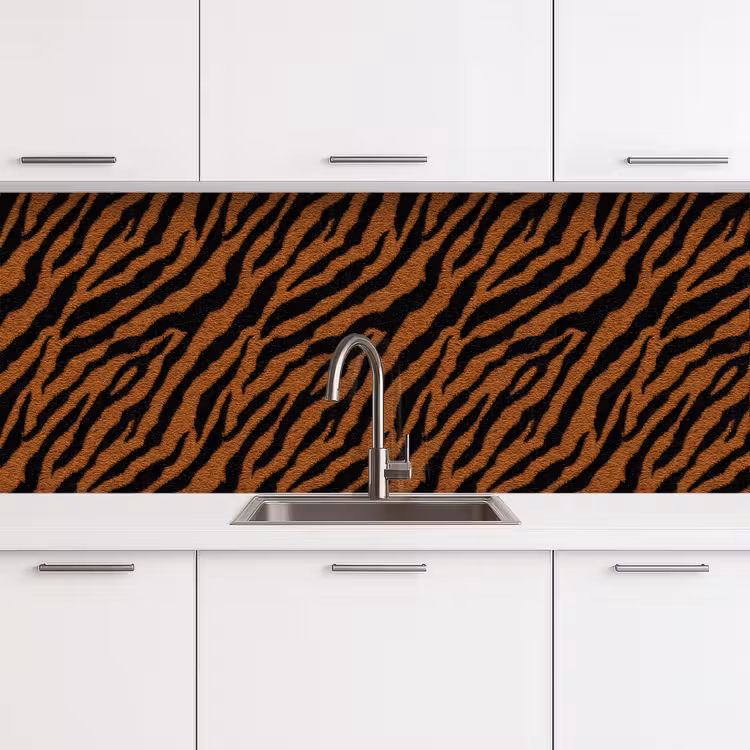 Keuken achterwand - Tijger - Vacht - Zwart — 4