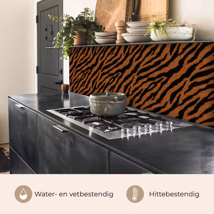 Keuken achterwand - Tijger - Vacht - Zwart — 5