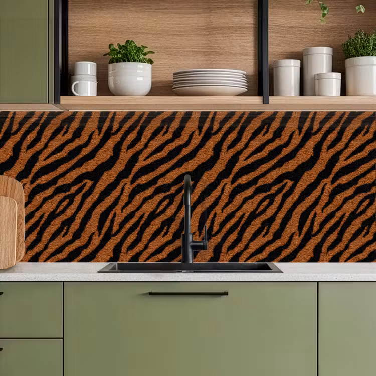 Keuken achterwand - Tijger - Vacht - Zwart — 8