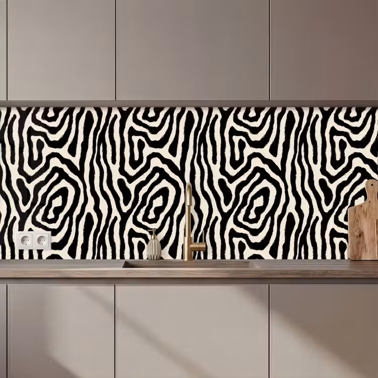 Keuken achterwand - Zebra - Abstract - Zwart — 1
