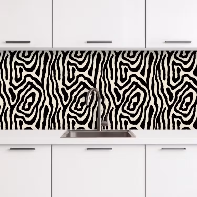 Keuken achterwand - Zebra - Abstract - Zwart — 4