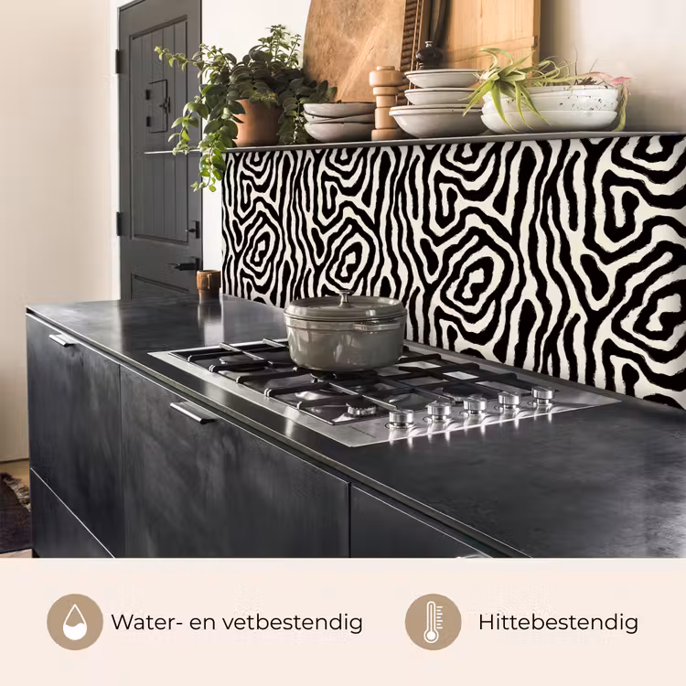 Keuken achterwand - Zebra - Abstract - Zwart — 5