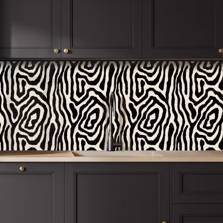 Keuken achterwand - Zebra - Abstract - Zwart — 6