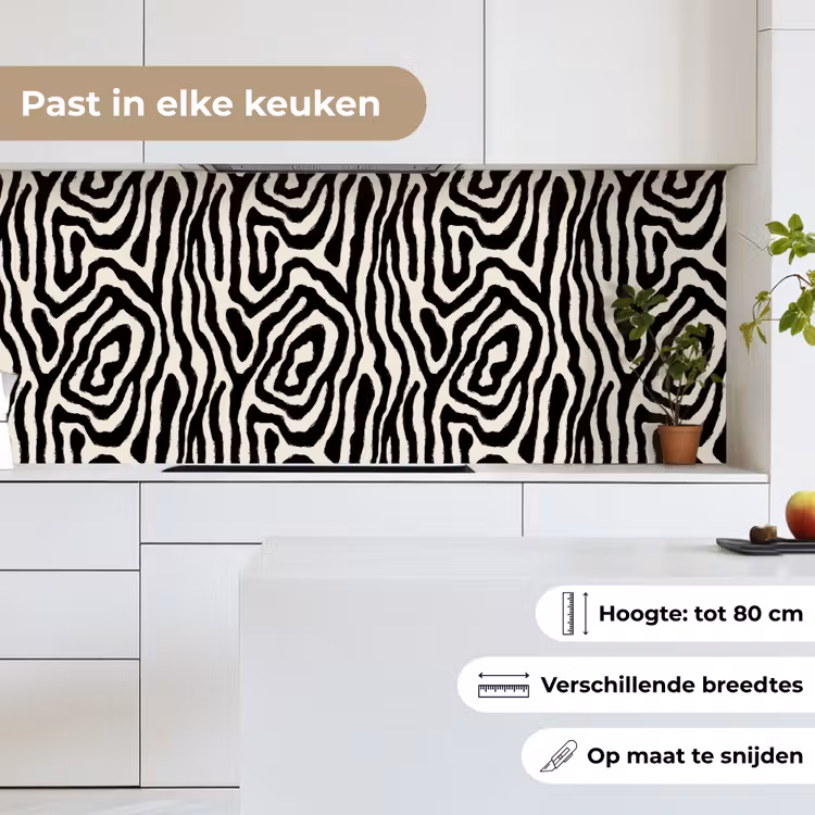 Keuken achterwand - Zebra - Abstract - Zwart — 7