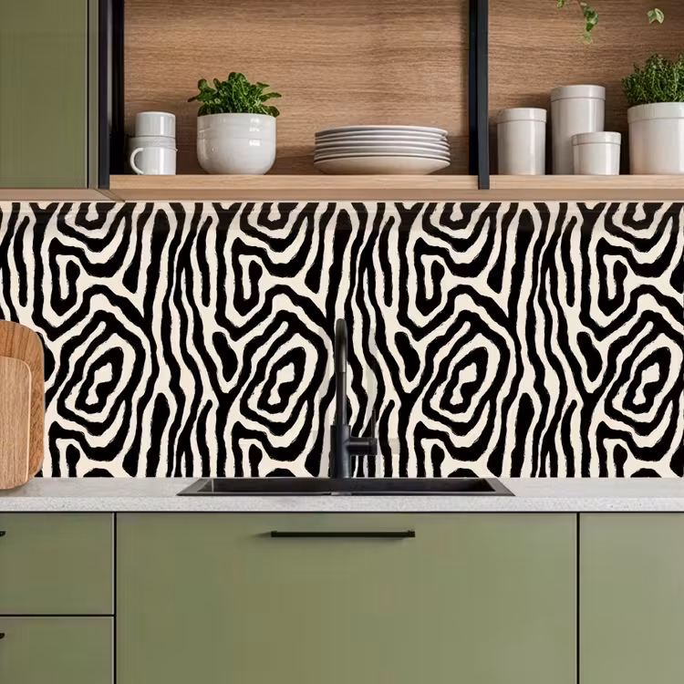 Keuken achterwand - Zebra - Abstract - Zwart — 8