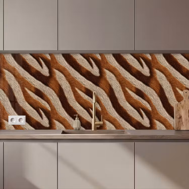 Keuken achterwand - Zebra - Patroon - Bruin — 1