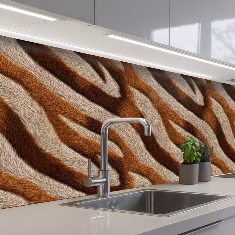 Keuken achterwand - Zebra - Patroon - Bruin — 2