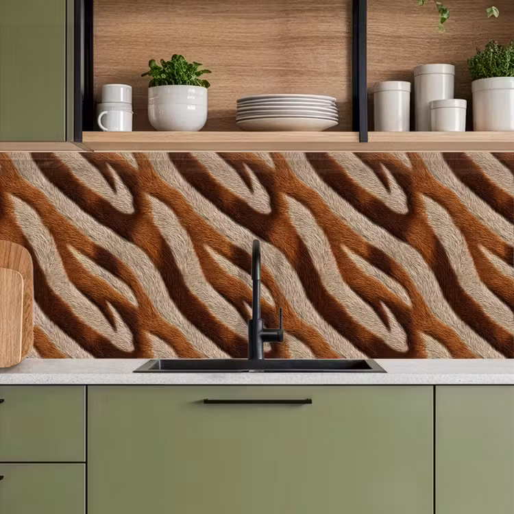 Keuken achterwand - Zebra - Patroon - Bruin — 8