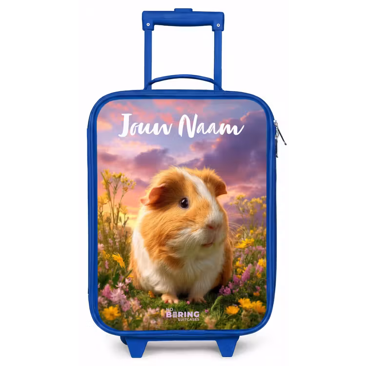 Kinderkoffer met naam - Blauw - Cavia - Natuur - Dier — 1