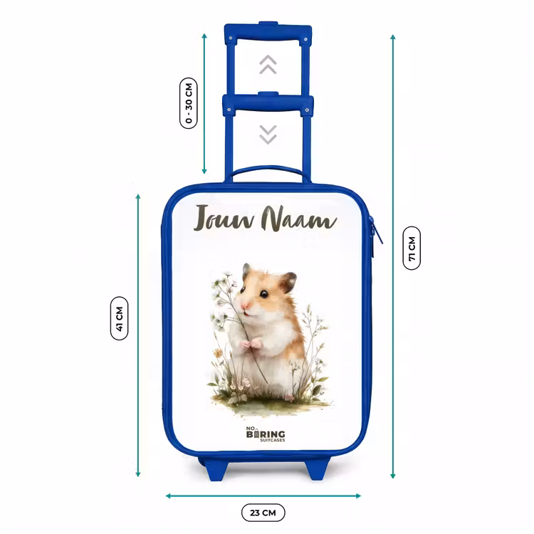 Kinderkoffer met naam - Blauw - Dier - Natuur - Hamster — 6